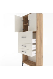 Arges Dolap 2 Raflı 3 Çekmeceli 2 Kapaklı 60x30x163 Çam-Aytaşı