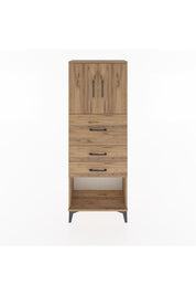 Arges Dolap 2 Raflı 3 Çekmeceli 2 Kapaklı 60x30x163 Çam-Çam