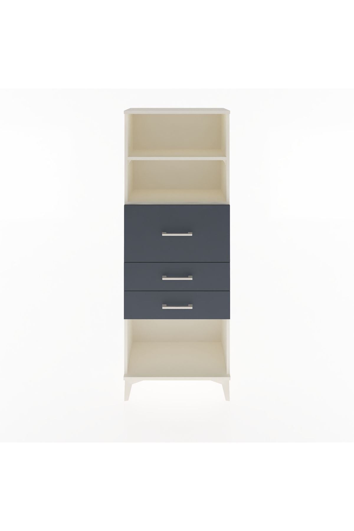 Arges Dolap 2 Raflı 3 Çekmeceli 60x30x163 Aytaşı-Antrasit