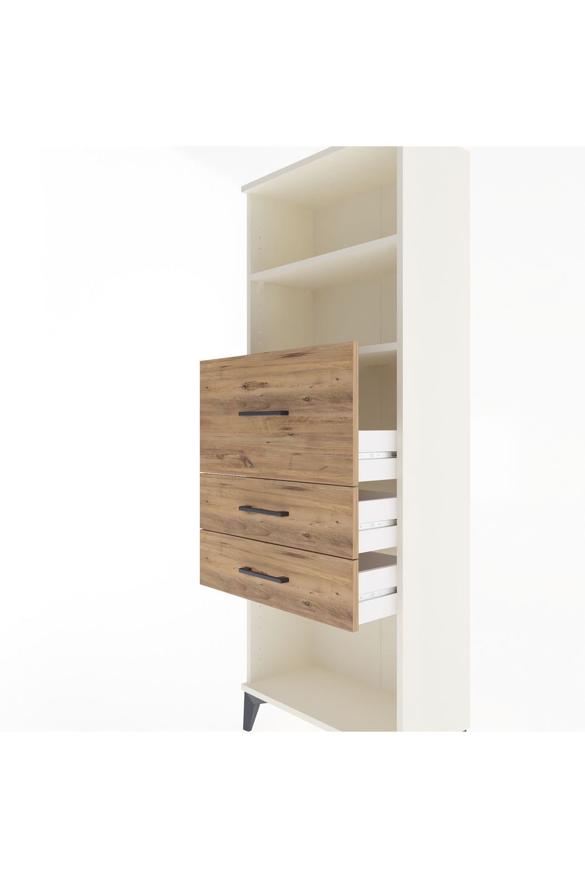 Arges Dolap 2 Raflı 3 Çekmeceli 60x30x163 Aytaşı-Çam