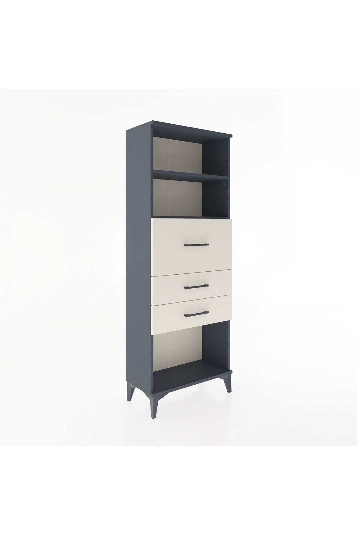 Arges Dolap 2 Raflı 3 Çekmeceli 60x30x163 Antrasit-Aytaşı