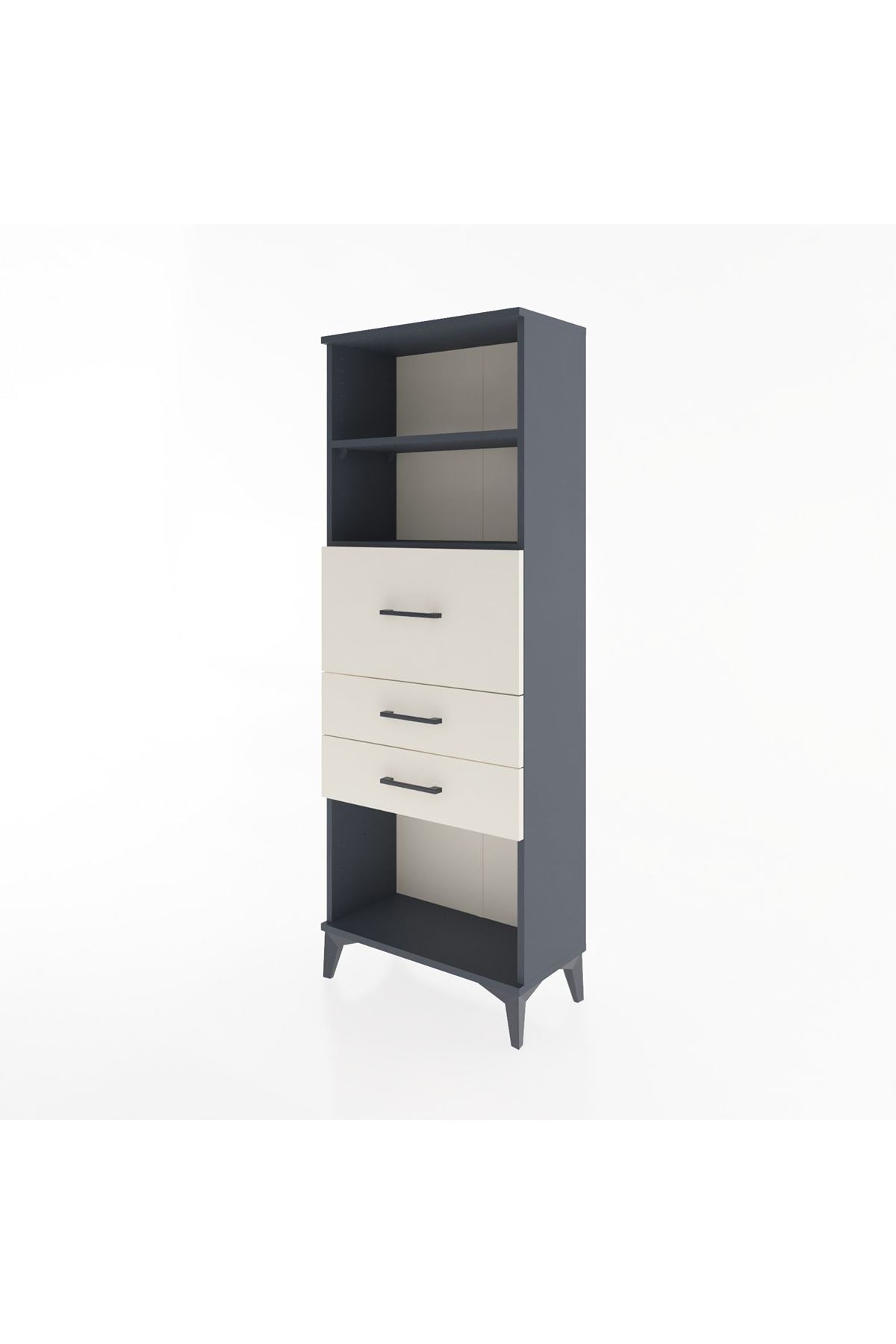 Arges Dolap 2 Raflı 3 Çekmeceli 60x30x163 Antrasit-Aytaşı