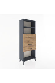 Arges Dolap 2 Raflı 3 Çekmeceli 60x30x163 Antrasit-Çam