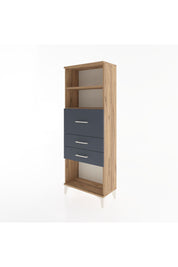 Arges Dolap 2 Raflı 3 Çekmeceli 60x30x163 Çam-Antrasit