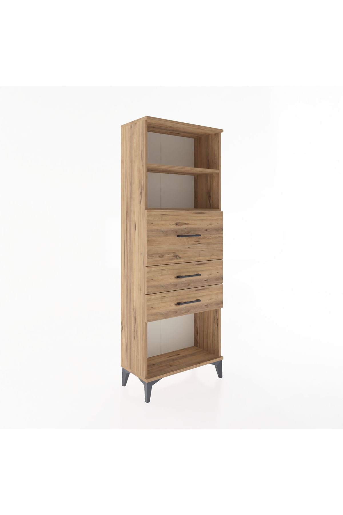 Arges Dolap 2 Raflı 3 Çekmeceli 60x30x163 Çam-Çam