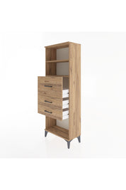 Arges Dolap 2 Raflı 3 Çekmeceli 60x30x163 Çam-Çam