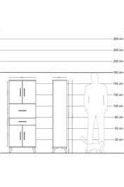 Arges Dolap 3 Raflı 2 Çekmeceli 4 Kapaklı 60x30x163 Aytaşı-Aytaşı