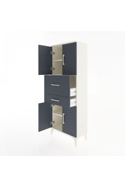 Arges Dolap 3 Raflı 2 Çekmeceli 4 Kapaklı 60x30x163 Aytaşı-Antrasit