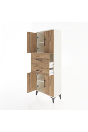 Arges Dolap 3 Raflı 2 Çekmeceli 4 Kapaklı 60x30x163 Aytaşı-Çam