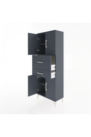 Arges Dolap 3 Raflı 2 Çekmeceli 4 Kapaklı 60x30x163 Antrasit-Antrasit