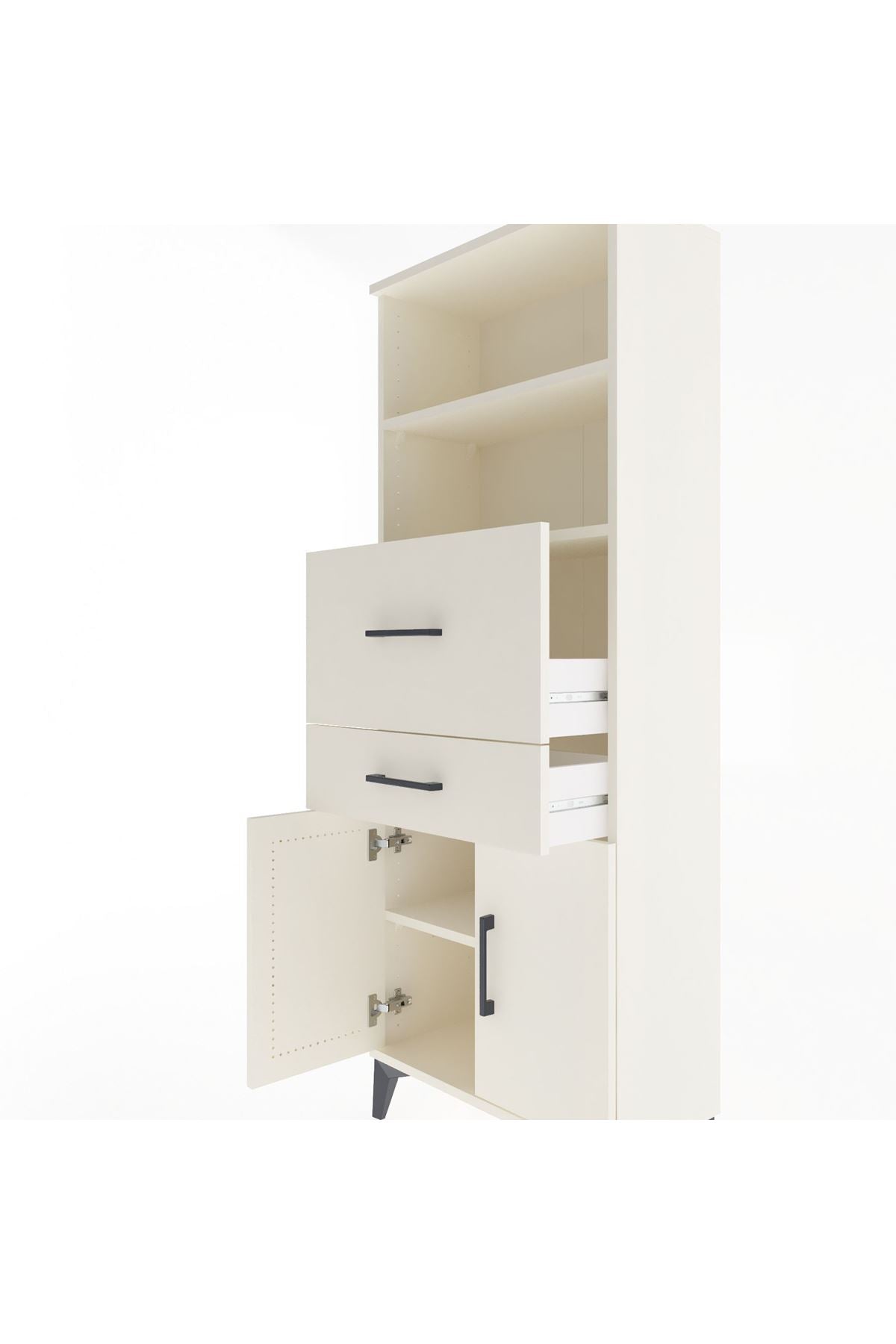 Arges Dolap 3 Raflı 2 Çekmeceli 2 Kapaklı 60x30x163 Aytaşı-Aytaşı