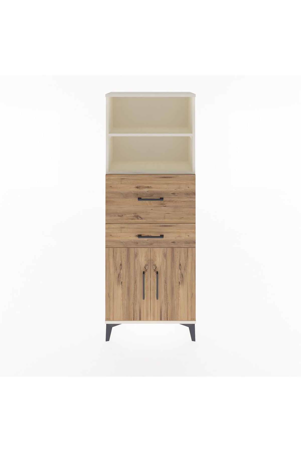 Arges Dolap 3 Raflı 2 Çekmeceli 2 Kapaklı 60x30x163 Aytaşı-Çam