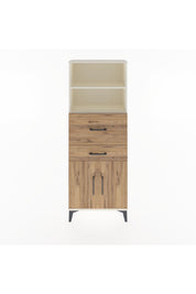 Arges Dolap 3 Raflı 2 Çekmeceli 2 Kapaklı 60x30x163 Aytaşı-Çam
