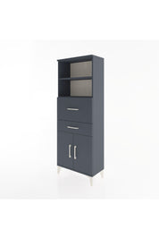 Arges Dolap 3 Raflı 2 Çekmeceli 2 Kapaklı 60x30x163 Antrasit-Antrasit