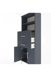 Arges Dolap 3 Raflı 2 Çekmeceli 2 Kapaklı 60x30x163 Antrasit-Antrasit