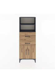 Arges Dolap 3 Raflı 2 Çekmeceli 2 Kapaklı 60x30x163 Antrasit-Çam