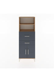 Arges Dolap 3 Raflı 2 Çekmeceli 2 Kapaklı 60x30x163 Çam-Antrasit