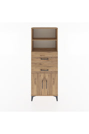 Arges Dolap 3 Raflı 2 Çekmeceli 2 Kapaklı 60x30x163 Çam-Çam