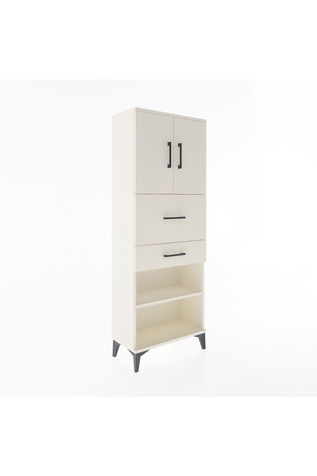 Arges Dolap 3 Raflı 2 Çekmeceli 2 Kapaklı 60x30x163 Aytaşı-Aytaşı