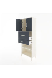 Arges Dolap 3 Raflı 2 Çekmeceli 2 Kapaklı 60x30x163 Aytaşı-Antrasit