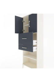 Arges Dolap 3 Raflı 2 Çekmeceli 2 Kapaklı 60x30x163 Aytaşı-Antrasit