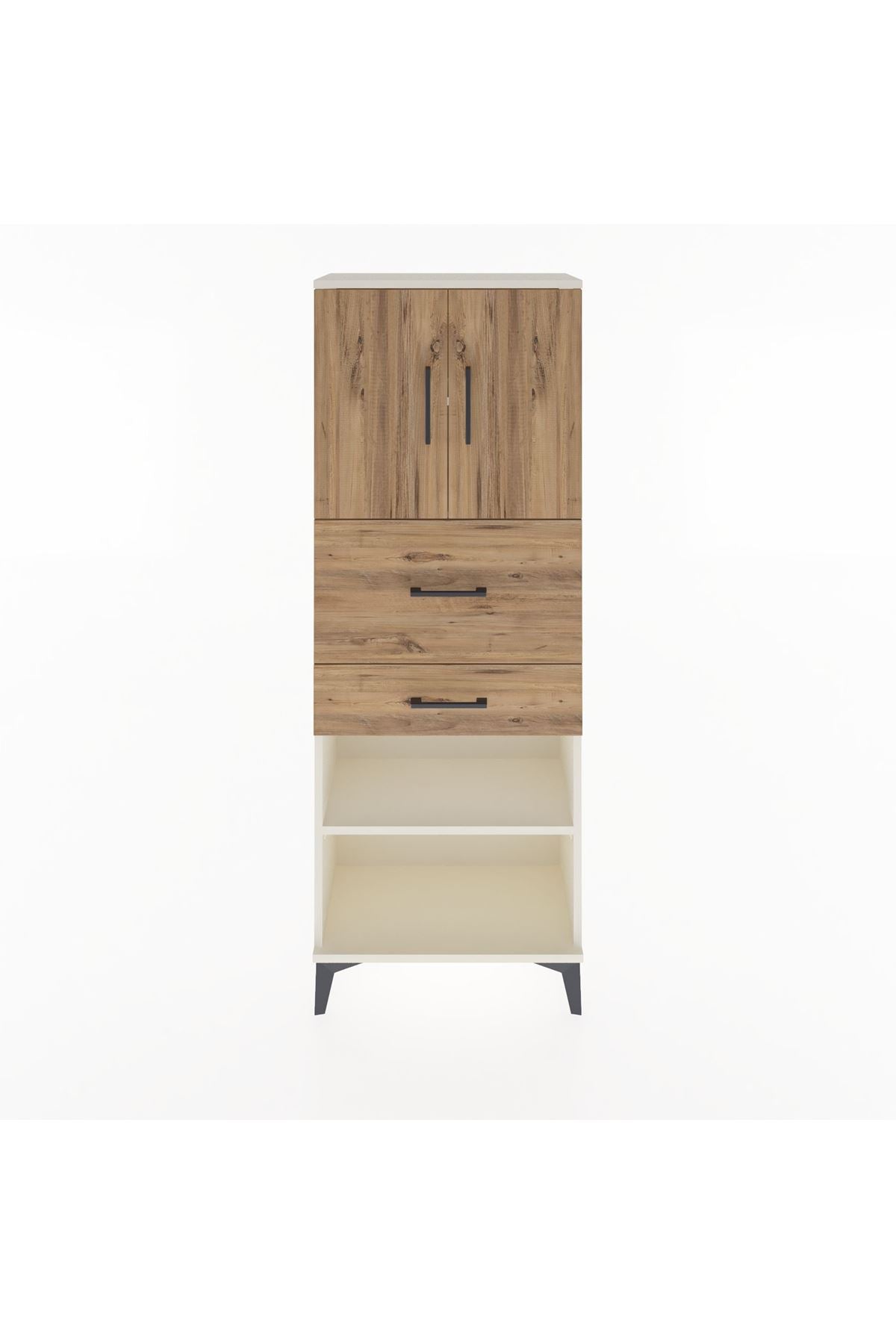 Arges Dolap 3 Raflı 2 Çekmeceli 2 Kapaklı 60x30x163 Aytaşı-Çam