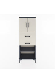 Arges Dolap 3 Raflı 2 Çekmeceli 2 Kapaklı 60x30x163 Antrasit-Aytaşı