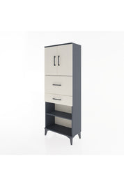 Arges Dolap 3 Raflı 2 Çekmeceli 2 Kapaklı 60x30x163 Antrasit-Aytaşı