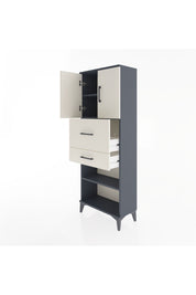 Arges Dolap 3 Raflı 2 Çekmeceli 2 Kapaklı 60x30x163 Antrasit-Aytaşı