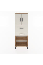 Arges Dolap 3 Raflı 2 Çekmeceli 2 Kapaklı 60x30x163 Çam-Aytaşı