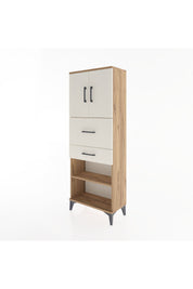 Arges Dolap 3 Raflı 2 Çekmeceli 2 Kapaklı 60x30x163 Çam-Aytaşı