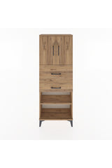 Arges Dolap 3 Raflı 2 Çekmeceli 2 Kapaklı 60x30x163