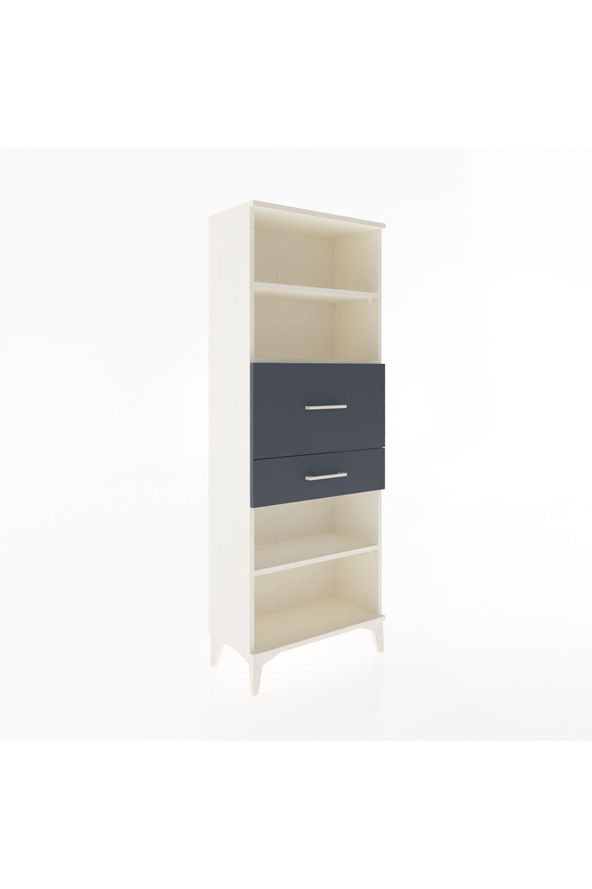 Arges Dolap 3 Raflı 2 Çekmeceli 60x30x163 Aytaşı-Antrasit
