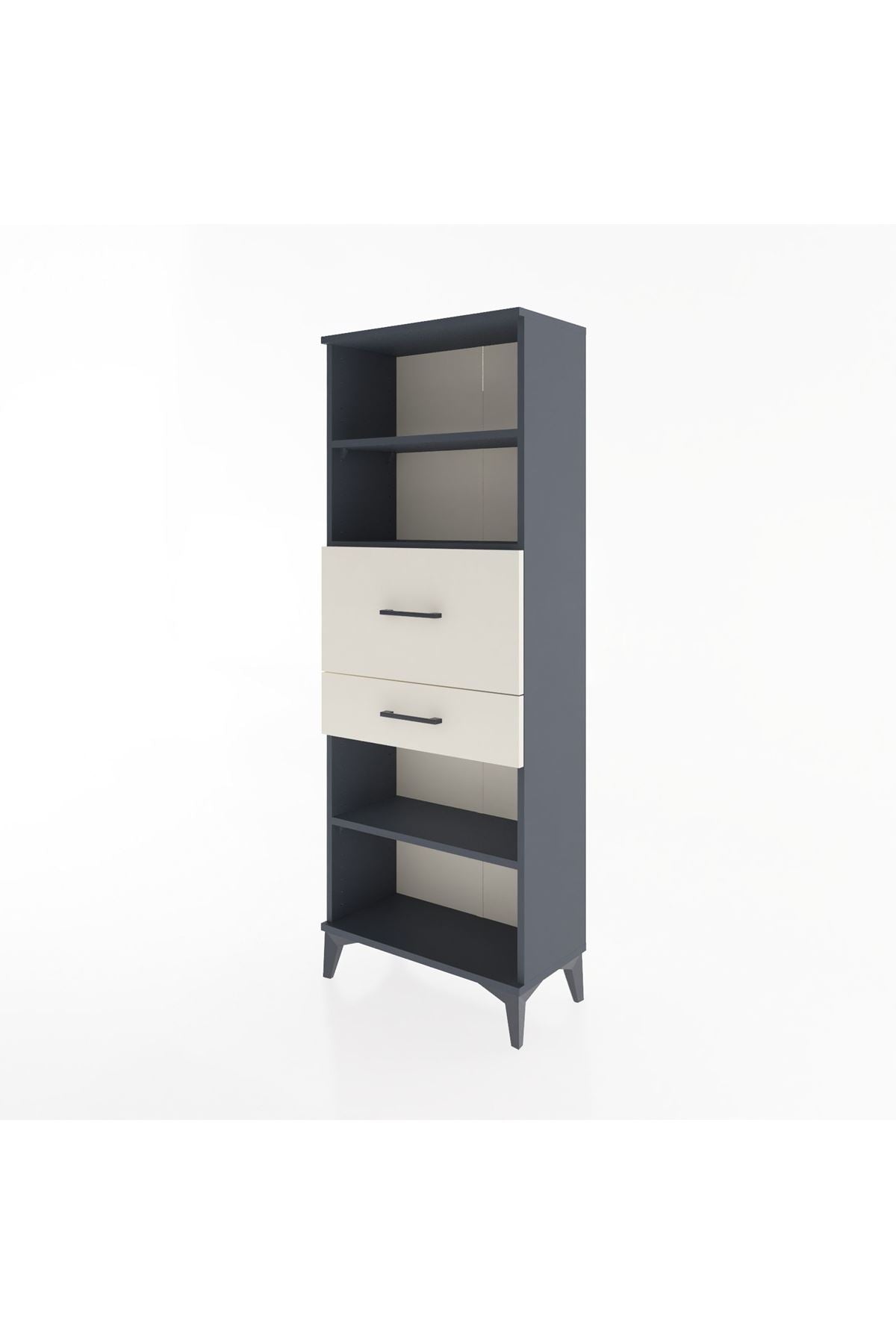 Arges Dolap 3 Raflı 2 Çekmeceli 60x30x163 Antrasit-Aytaşı