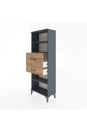 Arges Dolap 3 Raflı 2 Çekmeceli 60x30x163 Antrasit-Çam