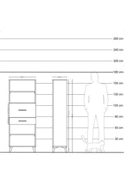 Arges Dolap 3 Raflı 2 Çekmeceli 60x30x163 Çam-Aytaşı