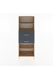 Arges Dolap 3 Raflı 2 Çekmeceli 60x30x163 Çam-Antrasit