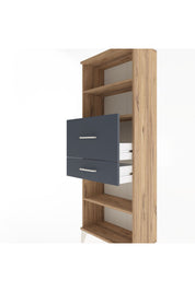Arges Dolap 3 Raflı 2 Çekmeceli 60x30x163 Çam-Antrasit