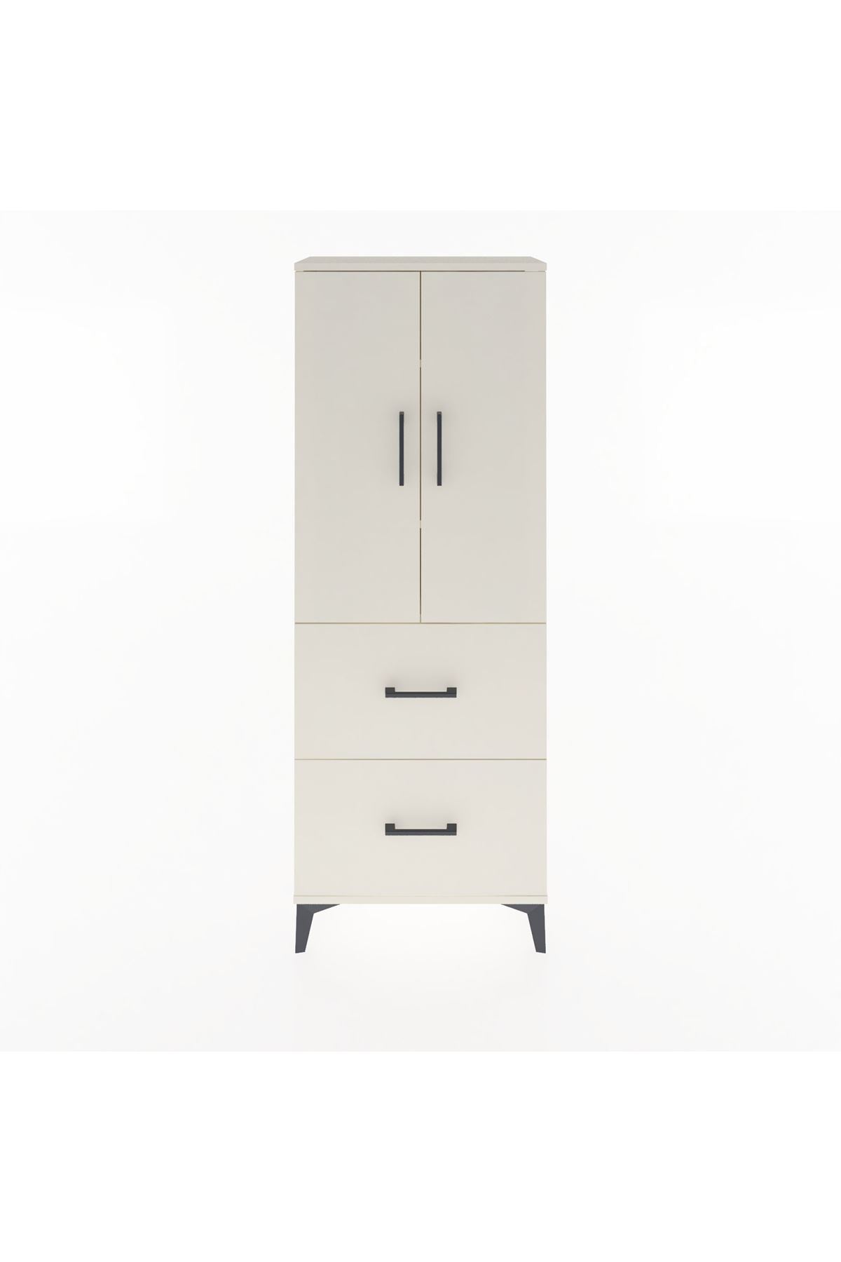 Arges Dolap 3 Raflı 2 Çekmeceli 2 Kapaklı 60x30x163 Aytaşı-Aytaşı