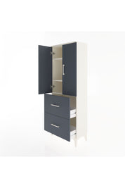 Arges Dolap 3 Raflı 2 Çekmeceli 2 Kapaklı 60x30x163 Aytaşı-Antrasit