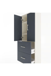 Arges Dolap 3 Raflı 2 Çekmeceli 2 Kapaklı 60x30x163 Aytaşı-Antrasit
