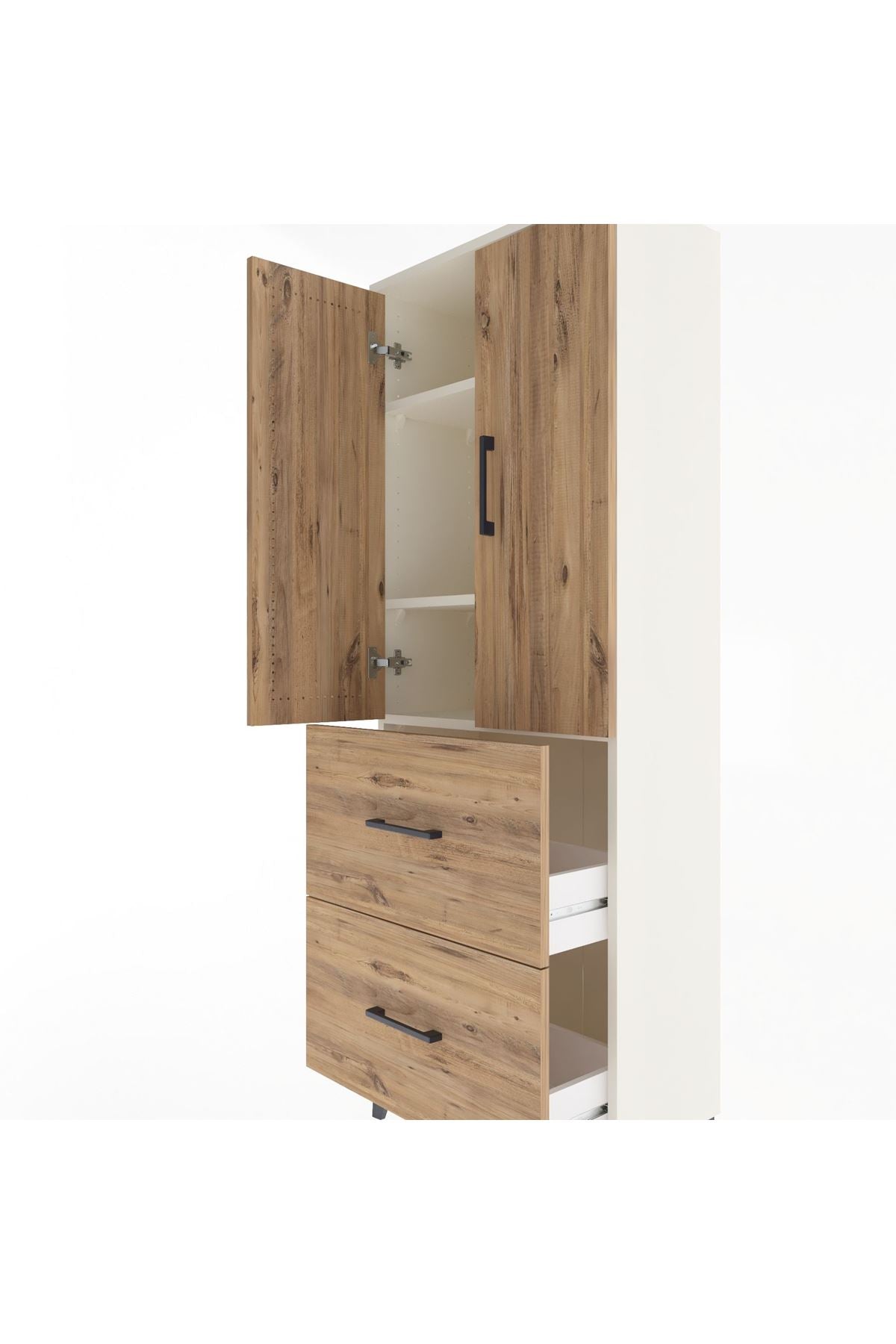 Arges Dolap 3 Raflı 2 Çekmeceli 2 Kapaklı 60x30x163 Aytaşı-Çam