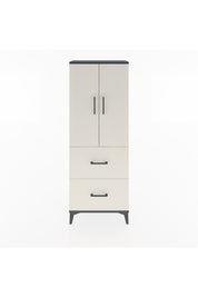Arges Dolap 3 Raflı 2 Çekmeceli 2 Kapaklı 60x30x163 Antrasit-Aytaşı