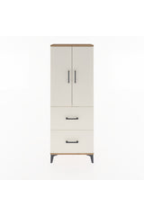 Arges Dolap 3 Raflı 2 Çekmeceli 2 Kapaklı 60x30x163