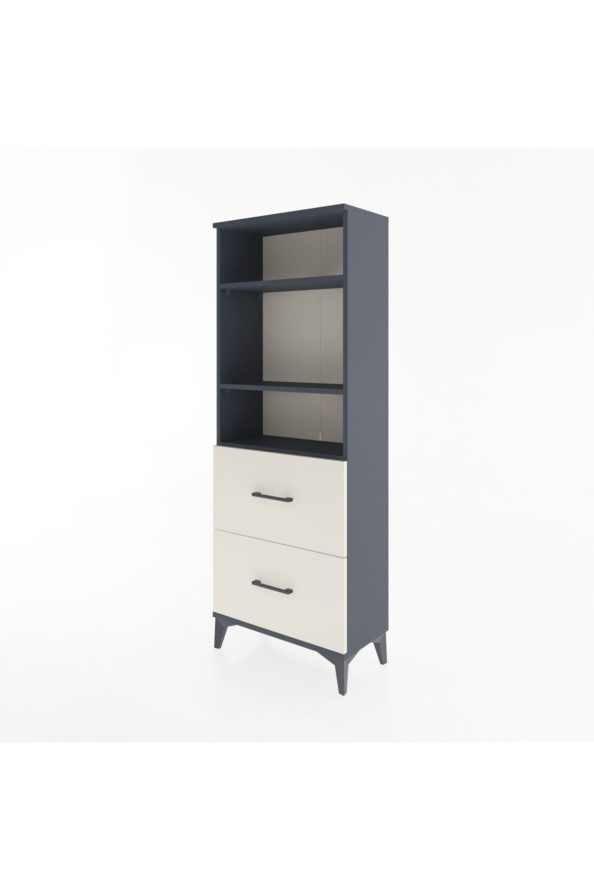 Arges Dolap 3 Raflı 2 Çekmeceli 60x30x163 Antrasit-Aytaşı