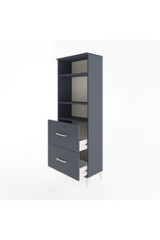 Arges Dolap 3 Raflı 2 Çekmeceli 60x30x163 Antrasit-Antrasit