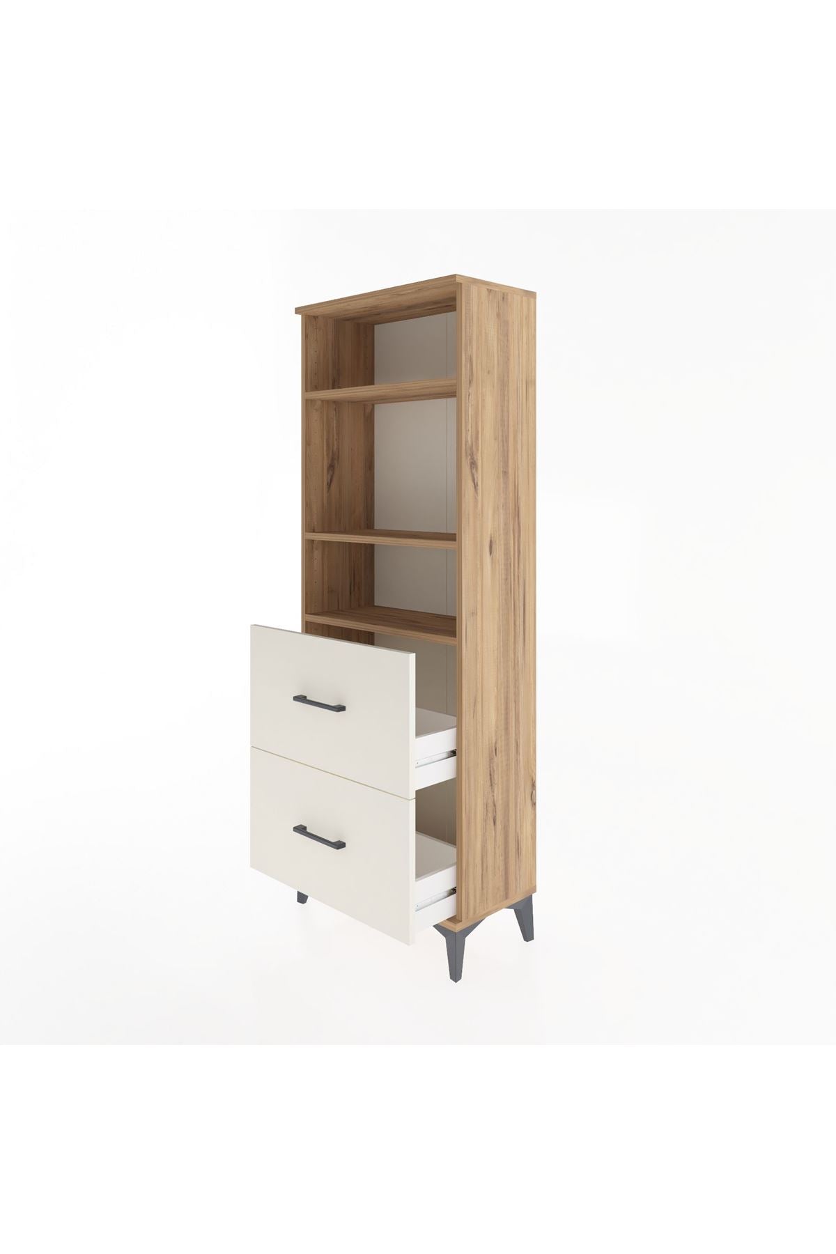 Arges Dolap 3 Raflı 2 Çekmeceli 60x30x163 Çam-Aytaşı