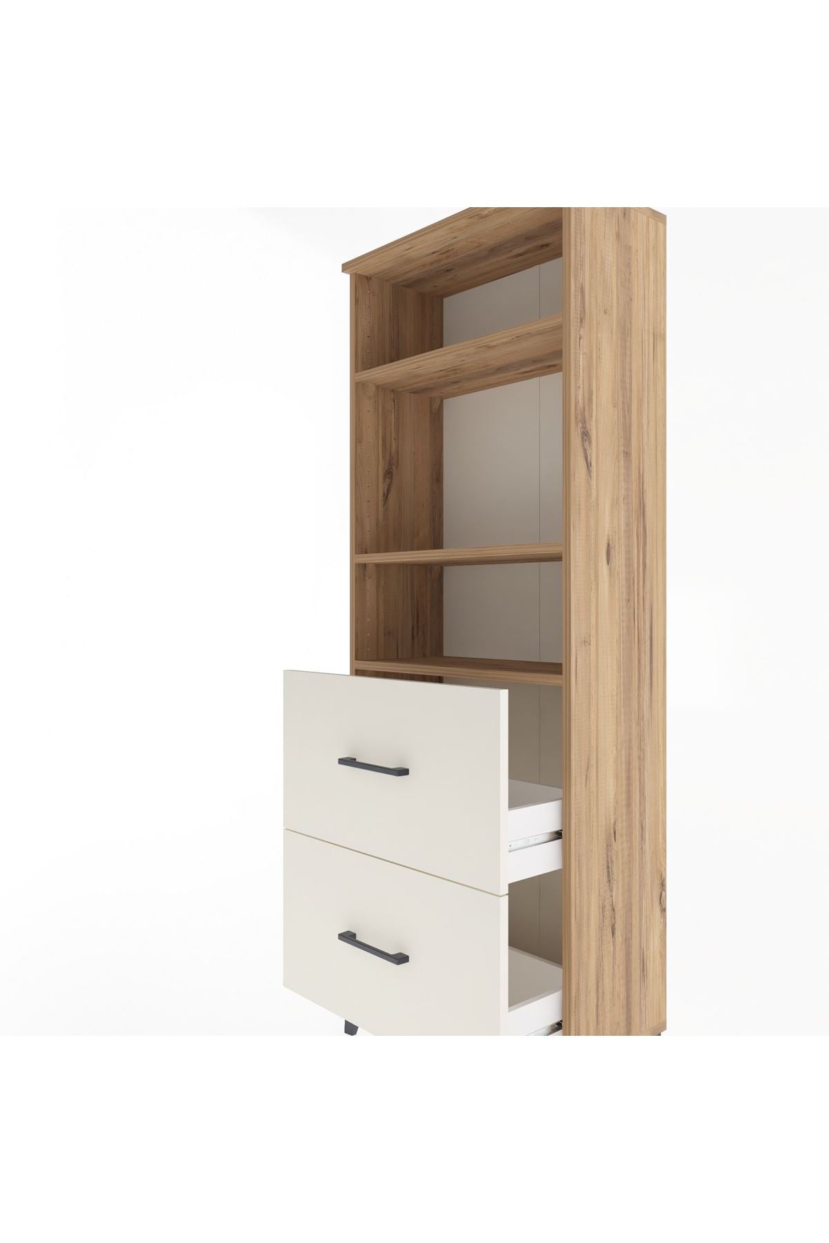 Arges Dolap 3 Raflı 2 Çekmeceli 60x30x163 Çam-Aytaşı