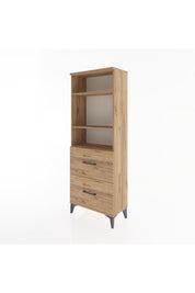 Arges Dolap 3 Raflı 2 Çekmeceli 60x30x163 Çam-Çam