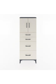 Arges Dolap 2 Raflı 4 Çekmeceli 2 Kapaklı 60x30x163 Antrasit-Aytaşı